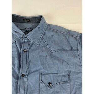 Moonshine Spirit by Brad Paisley Slim Fit Western Shirt Mens XXL Blue Cotton‎